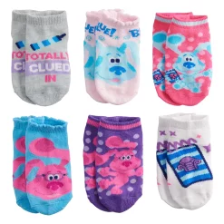 Toddler Girl Nickelodeon Blue's Clues 6 Pack Low-Cut Socks