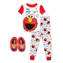 Toddler Boy Sesame Street Elmo 2 Piece Pajama & Slipper Set