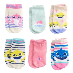 Toddler Girl Baby Shark 6-Pack Low-Cut Socks