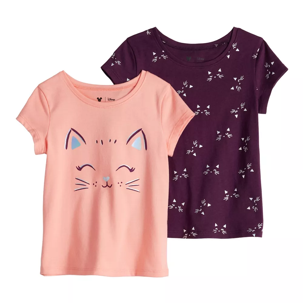 Toddler Girl Jumping Beans® Core Crewneck Tee 2-Pack 1 Toddler Girl Jumping Beans® Core Crewneck Tee 2-Pack