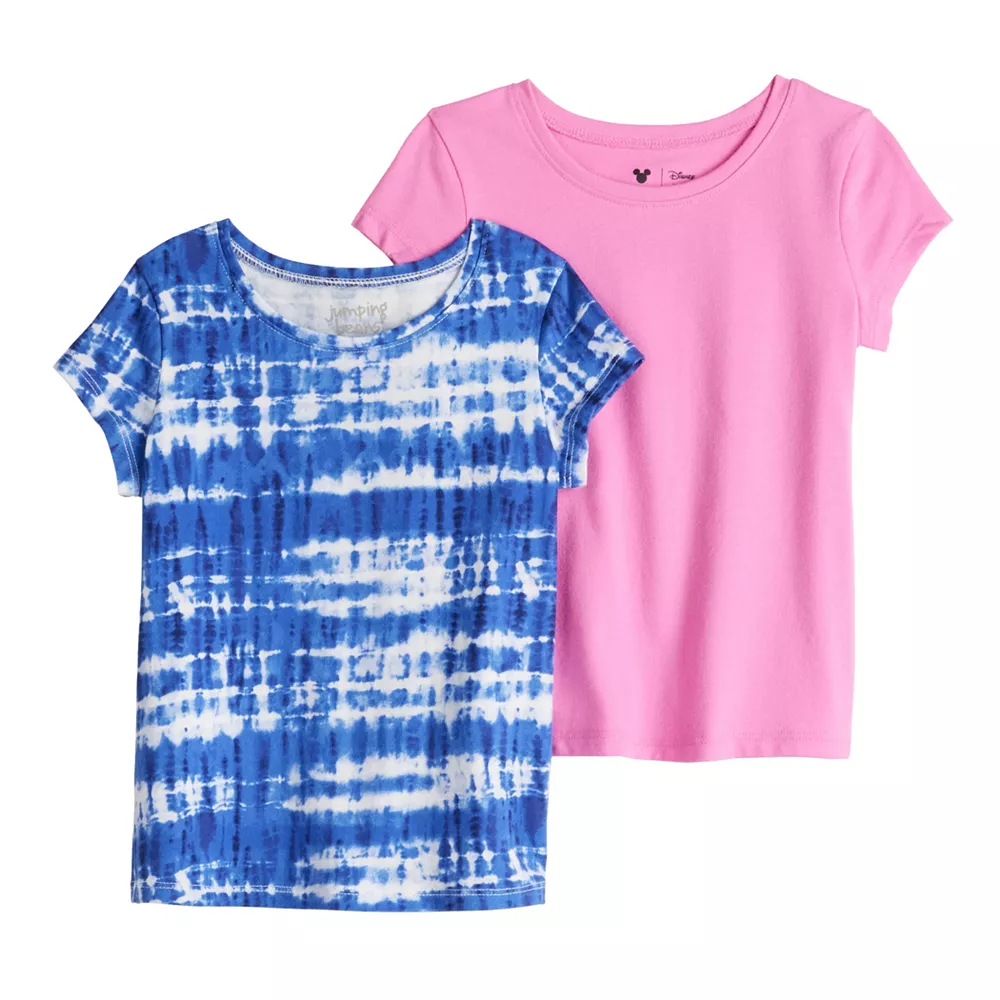 Toddler Girl Jumping Beans® Tie Dye & Solid Core Tees 2-Pack 2 Toddler Girl Jumping Beans® Tie Dye & Solid Core Tees 2-Pack - Image 2