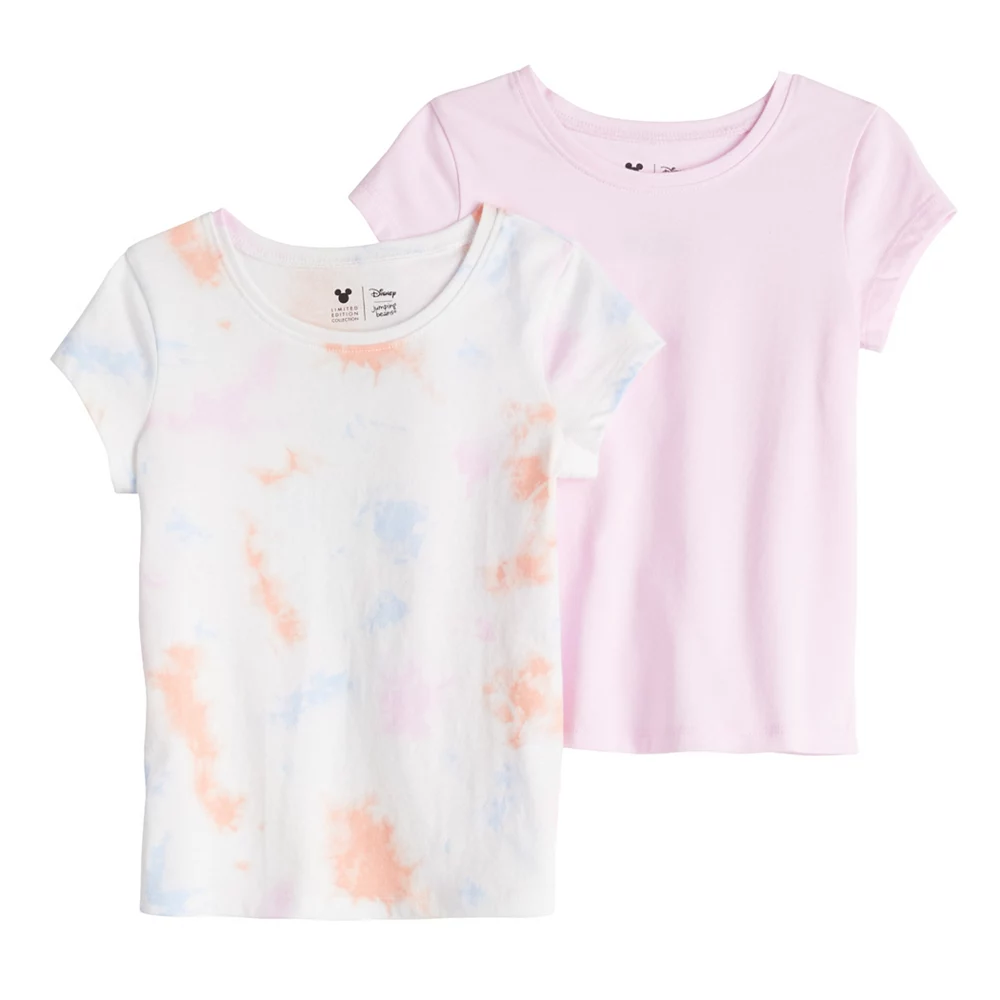 Toddler Girl Jumping Beans® Tie Dye & Solid Core Tees 2-Pack 1 Toddler Girl Jumping Beans® Tie Dye & Solid Core Tees 2-Pack