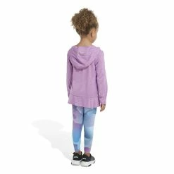Toddler Girl adidas Curved Hooded Top & Leggings Set -Kohl's Sales Store 5561478 ALT4