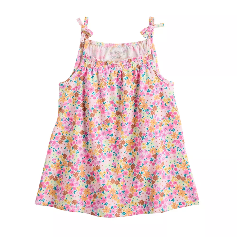 Toddler Girl Jumping Beans® Knit Bow Shoulder Strappy Printed Tank Top 2 Toddler Girl Jumping Beans® Knit Bow Shoulder Strappy Printed Tank Top - Image 2