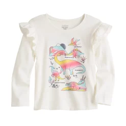 Toddler Girl Jumping Beans® Ruffle Shoulder Long Sleeve Tee 9 Toddler Girl Jumping Beans® Ruffle Shoulder Long Sleeve Tee -Kohl's Sales Store 5582722 Dinosaur Ivory