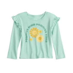Toddler Girl Jumping Beans® Ruffle Shoulder Long Sleeve Tee 11 Toddler Girl Jumping Beans® Ruffle Shoulder Long Sleeve Tee -Kohl's Sales Store 5582722 Positive Green
