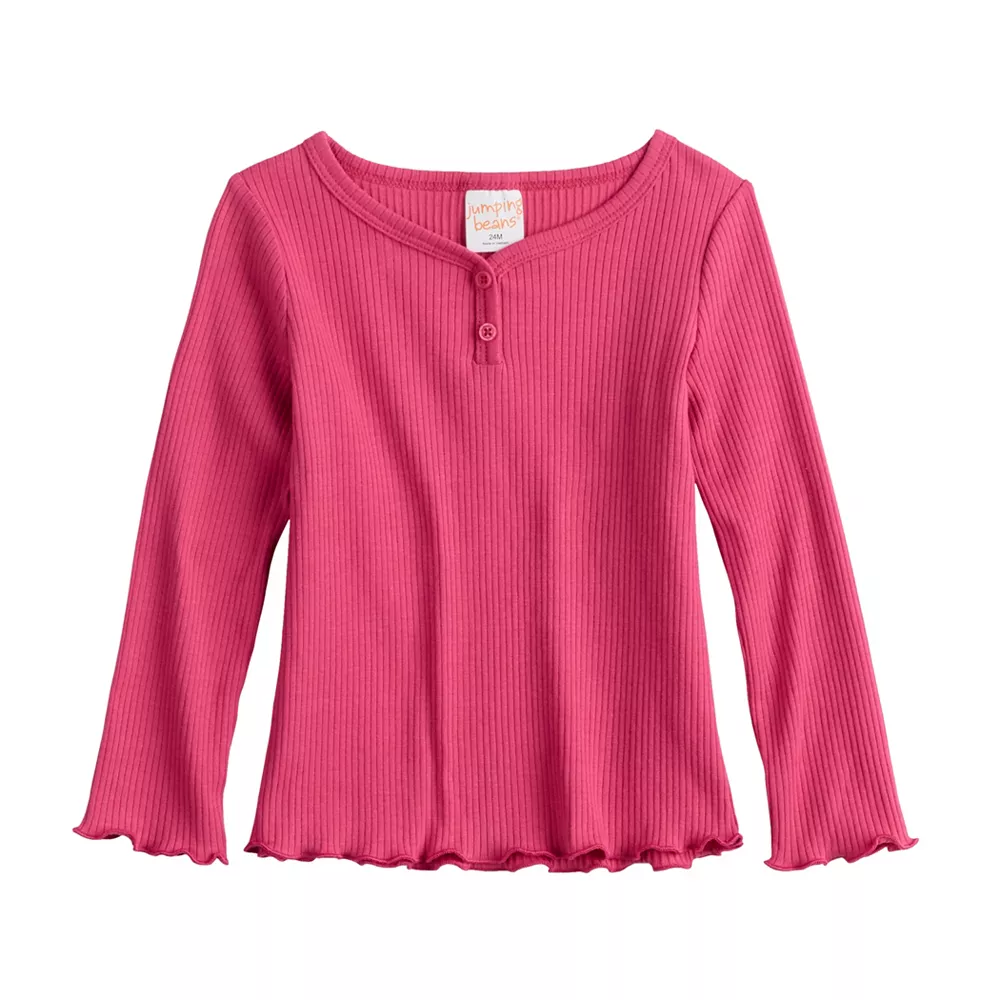 Toddler Girls Jumping Beans® Ribbed Henley 2 Toddler Girls Jumping Beans® Ribbed Henley - Image 2