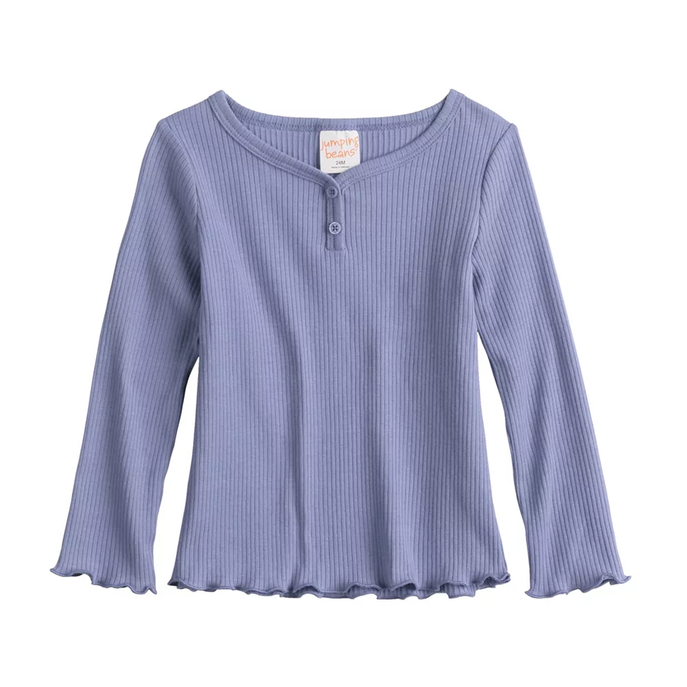 Toddler Girls Jumping Beans® Ribbed Henley 1 Toddler Girls Jumping Beans® Ribbed Henley