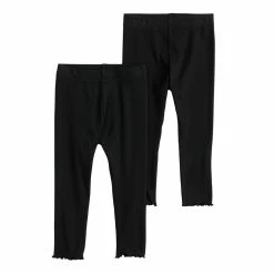 Toddler Girl Jumping Beans® 2-Pack Solid-Design Rib Leggings -Kohl's Sales Store 5591108 Black