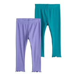 Toddler Girl Jumping Beans® 2-Pack Solid-Design Rib Leggings