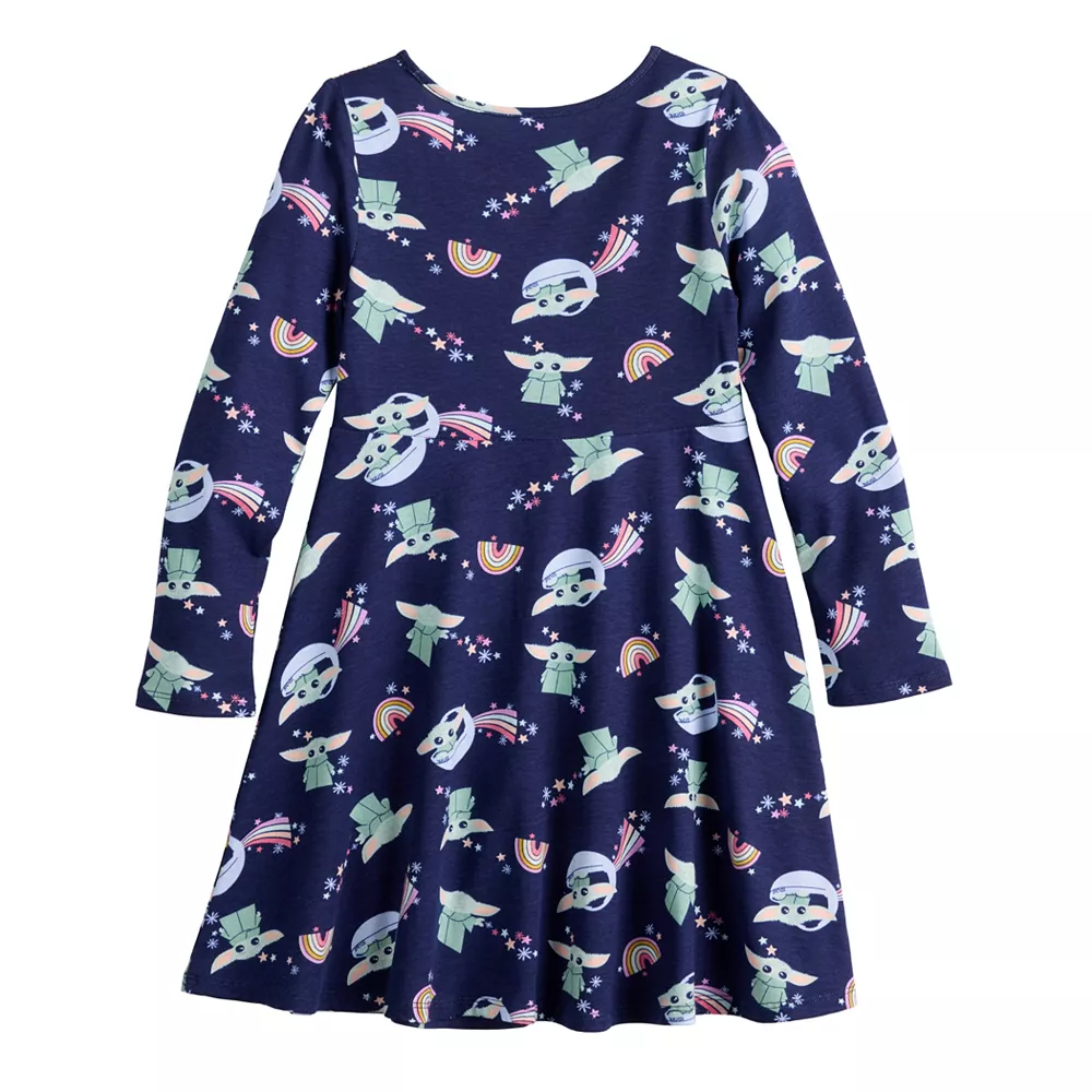 Toddler Girl Jumping Beans® The Mandalorian Grogu aka Baby Yoda Adaptive Sensory Friendly, Abdominal Access, & Easy Dressing Long Sleeve Skater Dress 1 Toddler Girl Jumping Beans® The Mandalorian Grogu aka Baby Yoda Adaptive Sensory Friendly, Abdominal Access, & Easy Dressing Long Sleeve Skater Dress