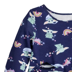 Alternative view of Toddler Girl Jumping Beans® The Mandalorian Grogu aka Baby Yoda Adaptive Sensory Friendly, Abdominal Access, & Easy Dressing Long Sleeve Skater Dress