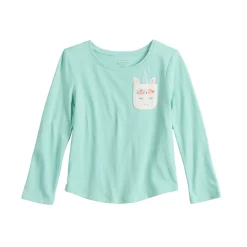Toddler Girl Jumping Beans® Long Sleeve Embellished Pocket Tee -Kohl's Sales Store 5593133 Mint Unicorn