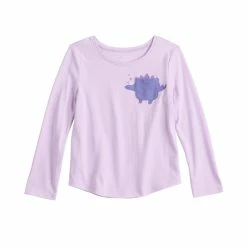 Toddler Girl Jumping Beans® Long Sleeve Embellished Pocket Tee -Kohl's Sales Store 5593133 Purple Dino