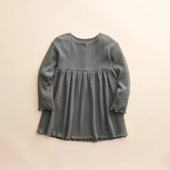 Baby & Toddler Girl Little Co. by Lauren Conrad Long-Sleeve Henley Dress -Kohl's Sales Store 5611836 Charcoal