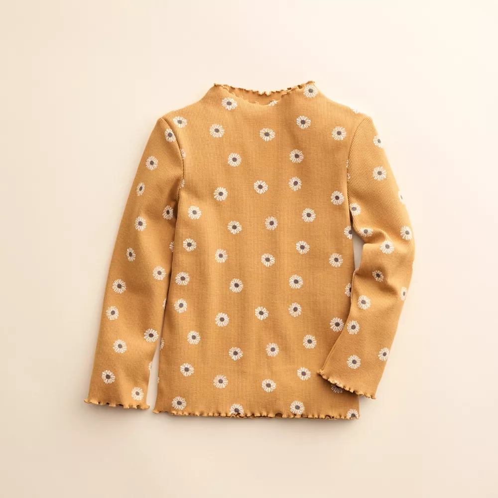 Baby & Toddler Girl Little Co. by Lauren Conrad Organic Lettuce-Edge Print Mockneck Top 3 Baby & Toddler Girl Little Co. by Lauren Conrad Organic Lettuce-Edge Print Mockneck Top - Image 3