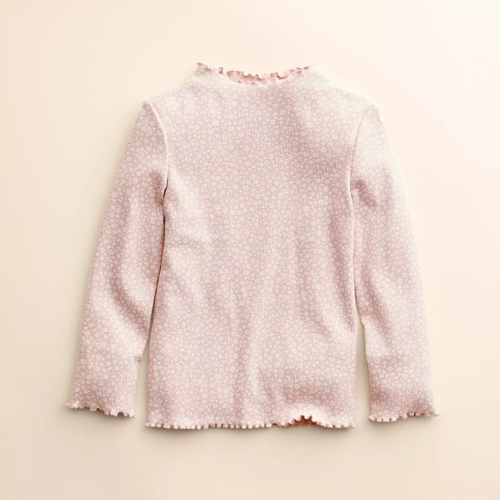 Baby & Toddler Girl Little Co. by Lauren Conrad Organic Lettuce-Edge Print Mockneck Top 4 Baby & Toddler Girl Little Co. by Lauren Conrad Organic Lettuce-Edge Print Mockneck Top - Image 4