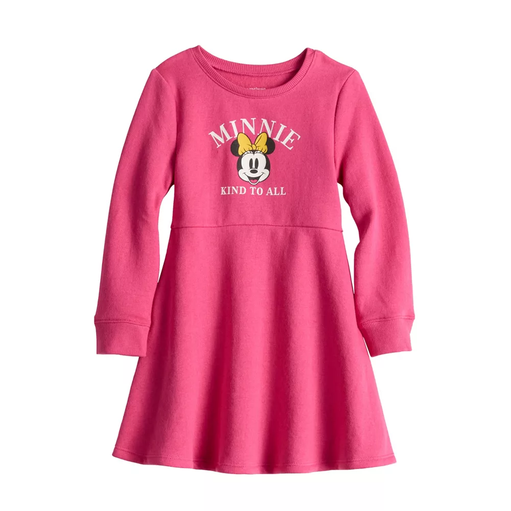 Toddler Girl Disney Minnie Mouse "Kind to All" Fleece Long Sleeve Skater Dress by Jumping Beans® 1 Toddler Girl Disney Minnie Mouse "Kind to All" Fleece Long Sleeve Skater Dress by Jumping Beans®