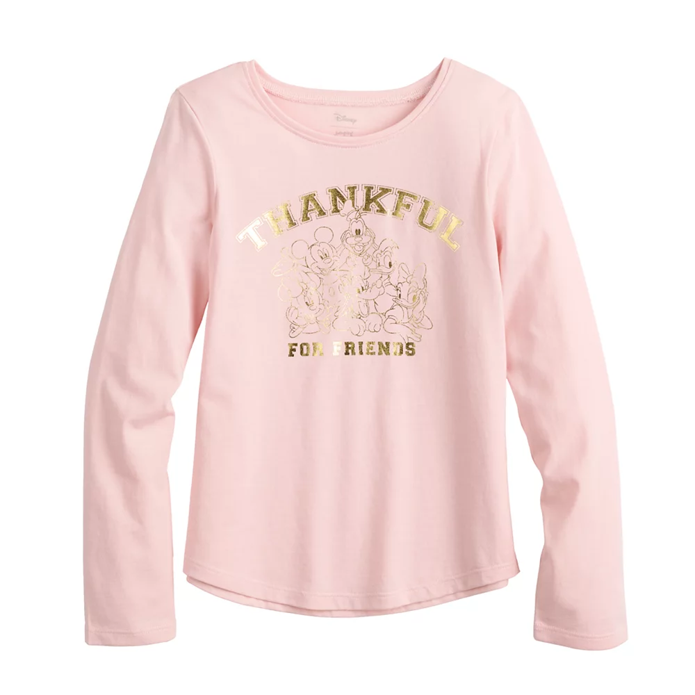 Toddler Girl Disney Mickey Mouse & Friends "Thankful for Friends" Foil Graphic Tee by Jumping Beans® 1 Toddler Girl Disney Mickey Mouse & Friends "Thankful for Friends" Foil Graphic Tee by Jumping Beans®