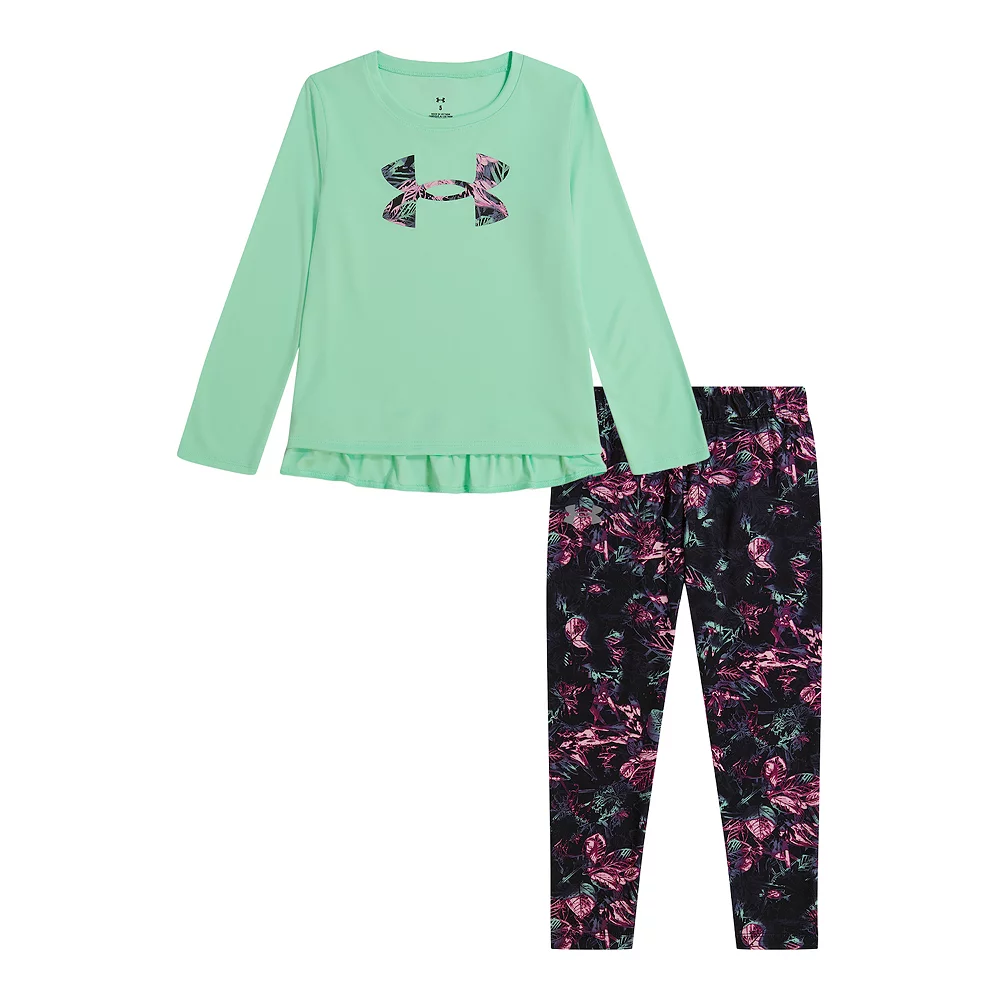 Toddler Girls Under Armour Dark Forest Long Sleeve Tee and Leggings Set 1 Toddler Girls Under Armour Dark Forest Long Sleeve Tee and Leggings Set