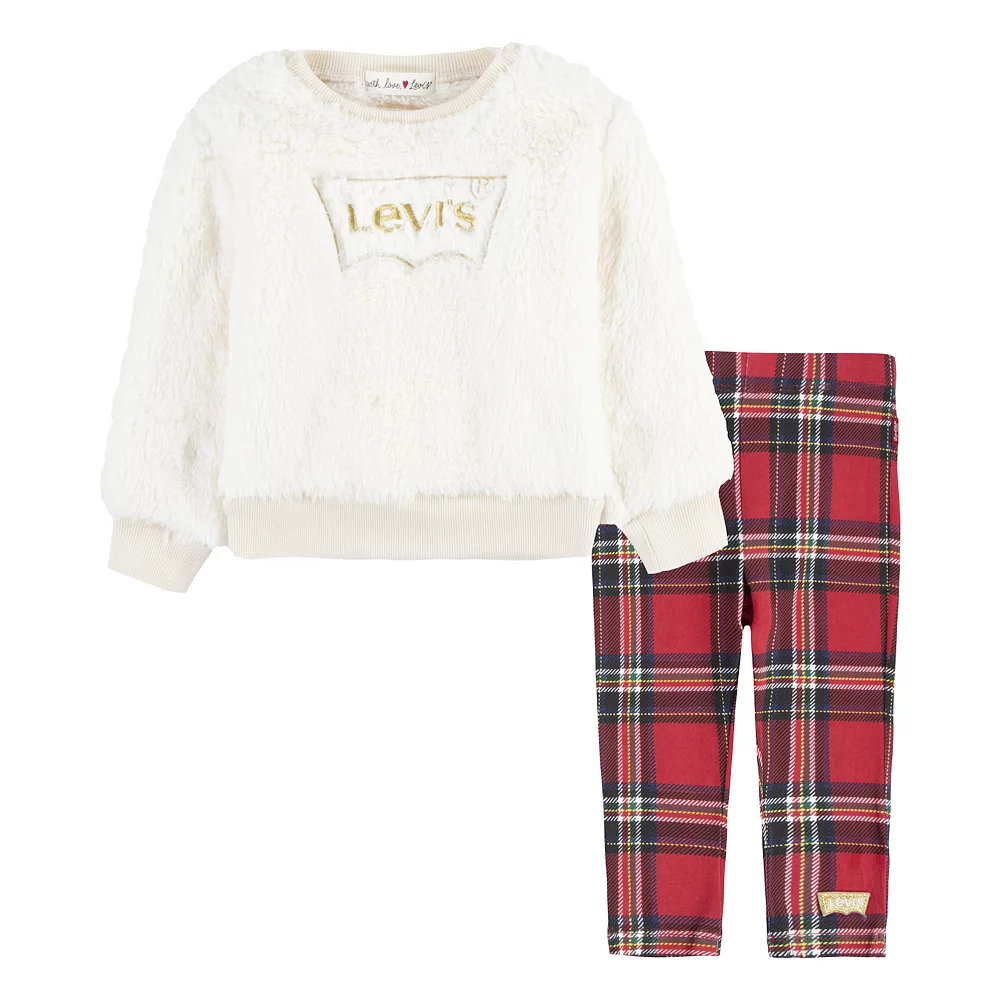Baby Girl Levi's Sherpa Top & Leggings Set 1 Baby Girl Levi's Sherpa Top & Leggings Set
