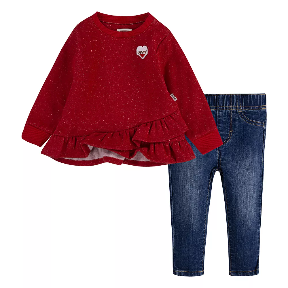 Baby Girl Levi's Knit Top & Jeans Set 1 Baby Girl Levi's Knit Top & Jeans Set