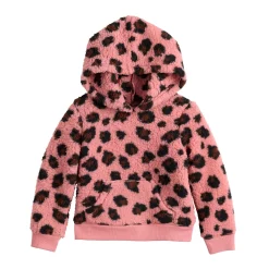 Baby Girl Jumping Beans® Cozy Sherpa Hoodie -Kohl's Sales Store 5673348 Pink Cheetah