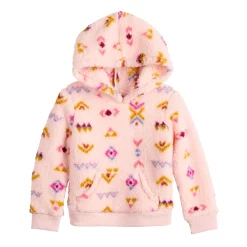 Baby Girl Jumping Beans® Cozy Sherpa Hoodie -Kohl's Sales Store 5673348 Pink Geo