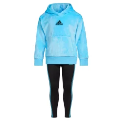 Toddler Girl adidas 2-Piece Silken Fleece Hooded Pullover & Leggings Set -Kohl's Sales Store 5678444 ALT2
