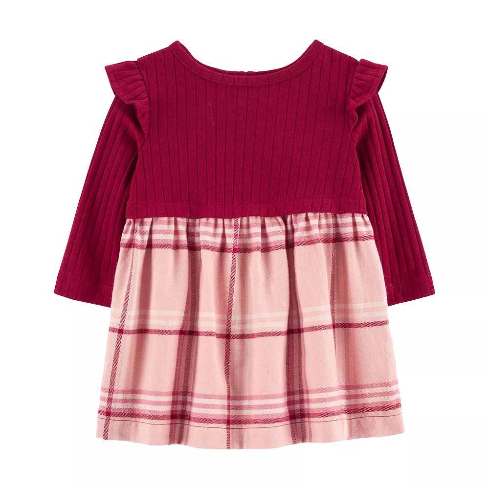 Baby Girl Carter's Mixed Print Flannel Dress 1 Baby Girl Carter's Mixed Print Flannel Dress