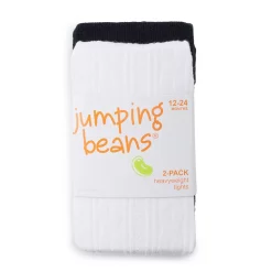 Baby / Toddler Girl Jumping Beans® 2-Pack Black & White Warmwear Tights