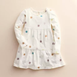 Baby & Toddler Little Co. by Lauren Conrad Organic Tiered Dress -Kohl's Sales Store 5710090 Ivory Star Print