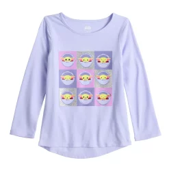 Girls 4-12 Jumping Beans® The Mandalorian Adaptive Grogu aka Baby Yoda Long Sleeve High-Low Hem Graphic Tee