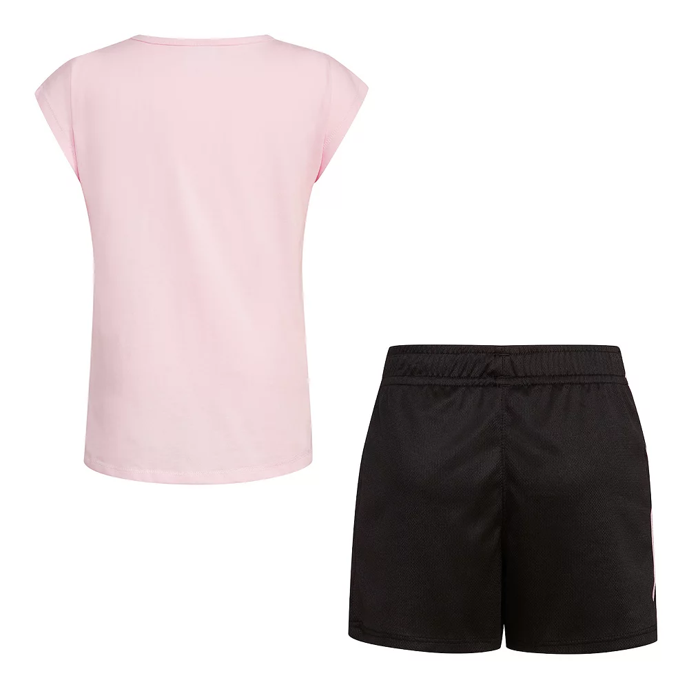 Toddler Girl Adidas Graphic Tee & Mesh Short Set 2 Toddler Girl Adidas Graphic Tee & Mesh Short Set - Image 2