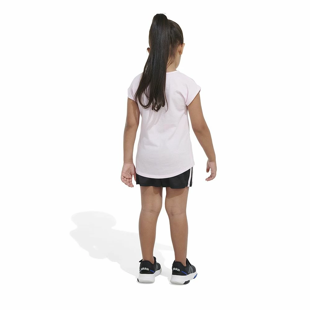 Toddler Girl Adidas Graphic Tee & Mesh Short Set 4 Toddler Girl Adidas Graphic Tee & Mesh Short Set - Image 4