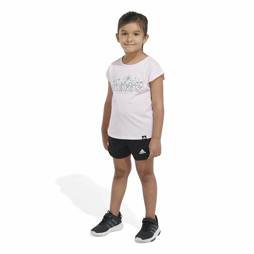 Toddler Girl Adidas Graphic Tee & Mesh Short Set 5 Toddler Girl Adidas Graphic Tee & Mesh Short Set - Image 5