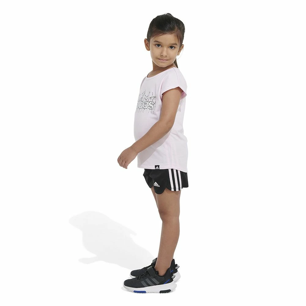 Toddler Girl Adidas Graphic Tee & Mesh Short Set 6 Toddler Girl Adidas Graphic Tee & Mesh Short Set - Image 6