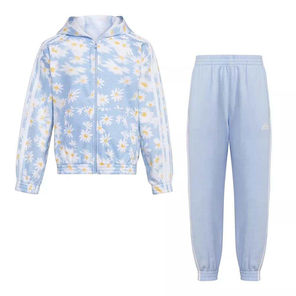 Toddler Girl Adidas Hood Jacket & Jogger Set 1 Toddler Girl Adidas Hood Jacket & Jogger Set