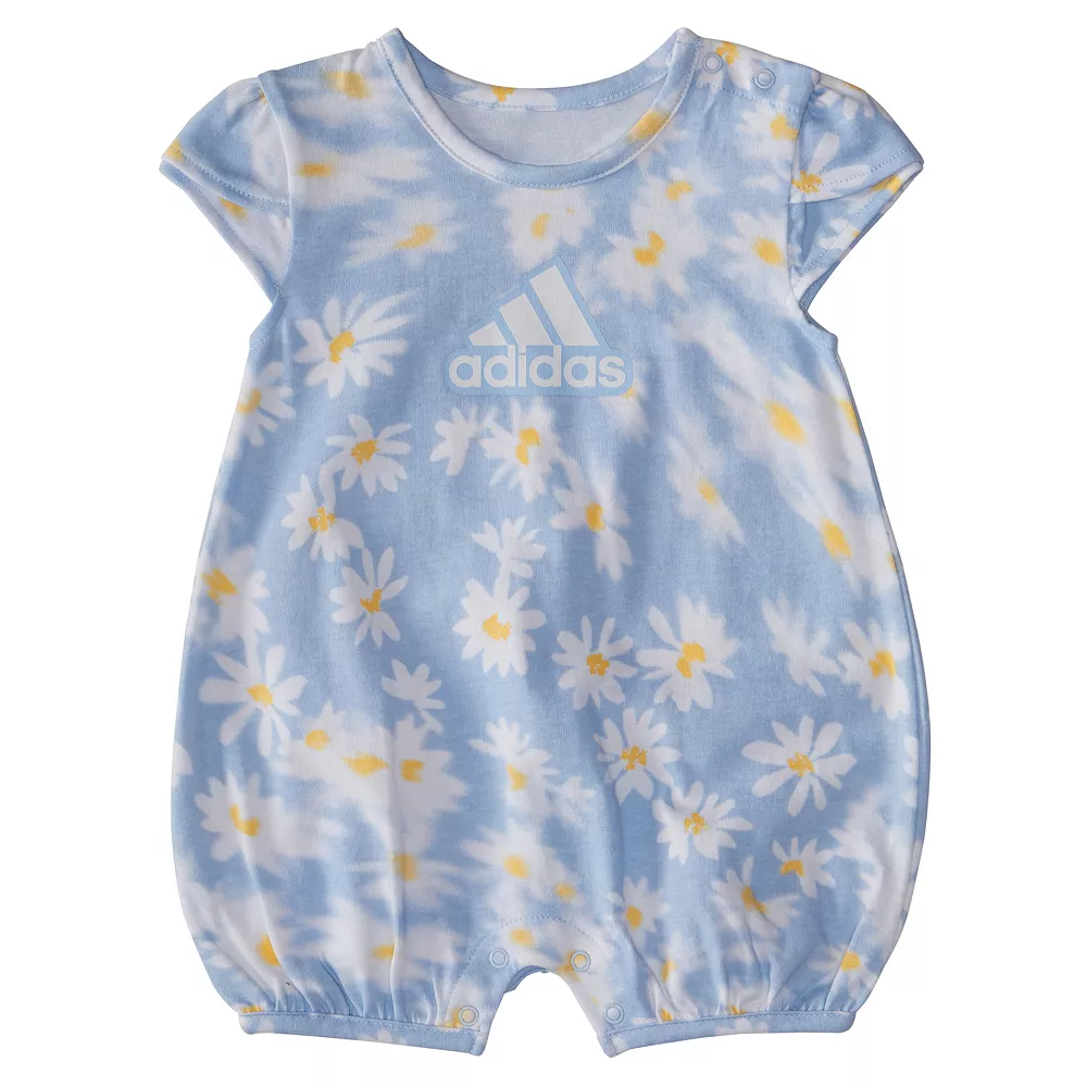 Baby Girl Adidas Printed Shortie Romper 1 Baby Girl Adidas Printed Shortie Romper