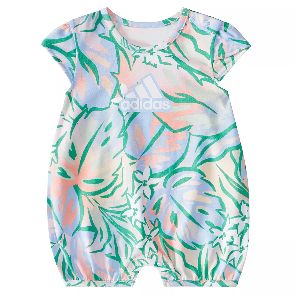 Baby Girl Adidas Printed Shortie Romper 2 Baby Girl Adidas Printed Shortie Romper - Image 2
