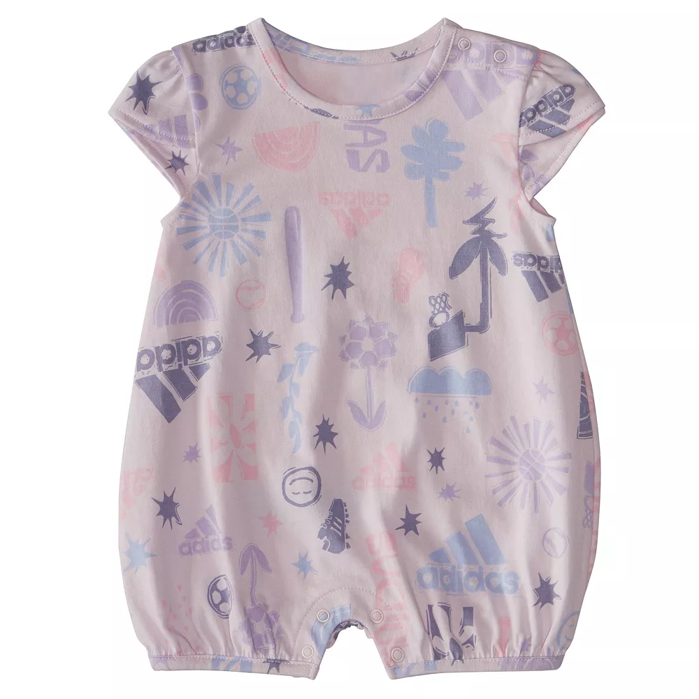 Baby Girl Adidas Printed Shortie Romper 3 Baby Girl Adidas Printed Shortie Romper - Image 3
