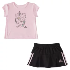 Baby Girl Adidas Short-Sleeve Tee & Pleated Skort Set