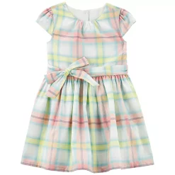 Toddler Girl Carter's Plaid Easter Sateen Dress