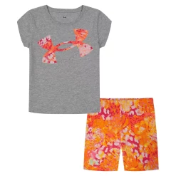 Toddler Girl Under Armour Animal Instinct Logo Tee & Bike Shorts Set