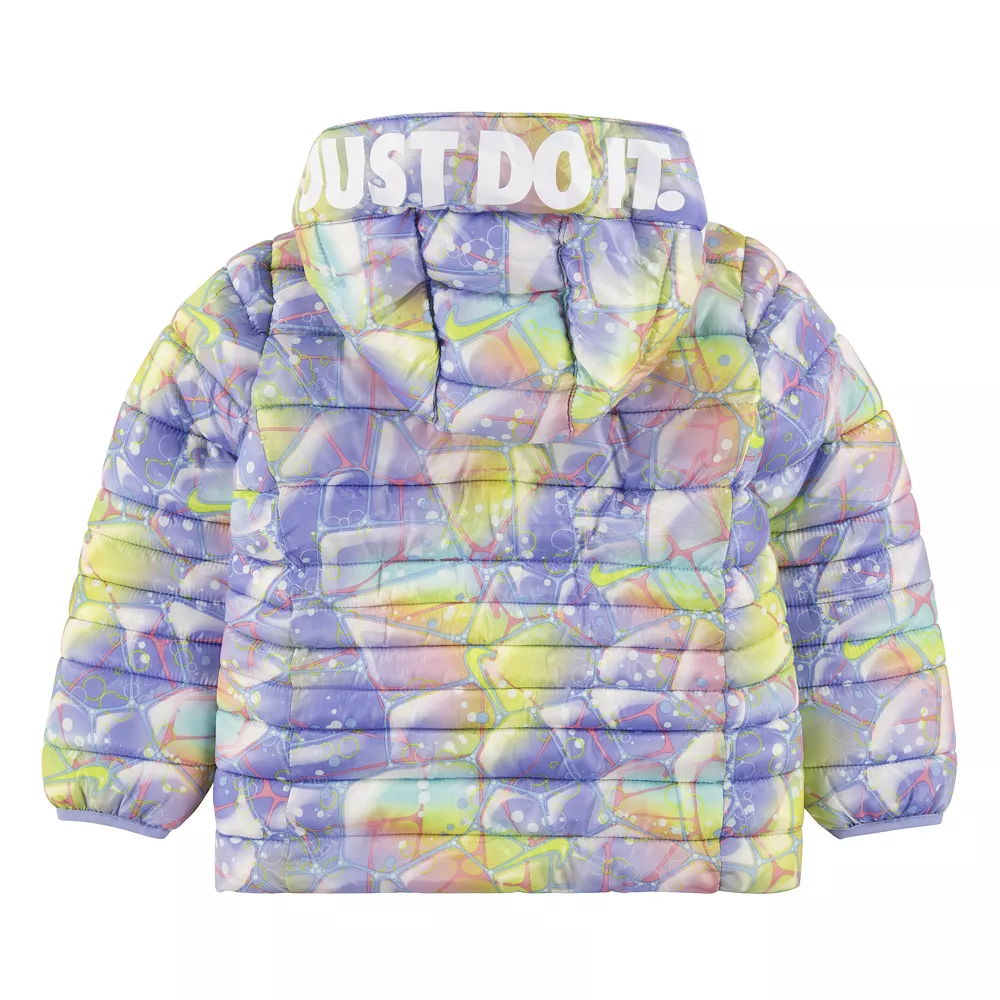 Toddler Girl Nike "Just Do It." Printed Puffer Jacket 2 Toddler Girl Nike "Just Do It." Printed Puffer Jacket - Image 2