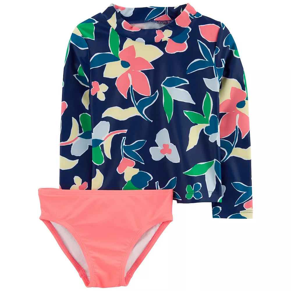 Baby Girl Carter's 2-Piece Rash Guard Swim Set 1 Baby Girl Carter's 2-Piece Rash Guard Swim Set