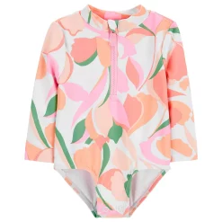 Baby Girl Carter's Floral 1-Piece Rash Guard
