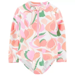 Toddler Girl Carter's Floral 1-Piece Rash Guard