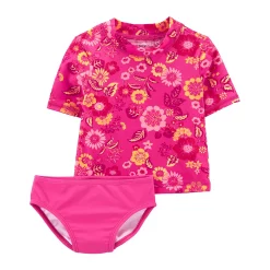 Toddler Girl Carter's Floral 2-Piece Rashguard Set