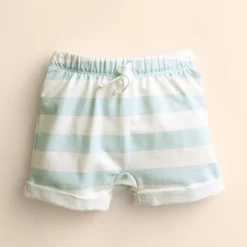 Baby & Toddler Little Co. by Lauren Conrad Organic French Terry Roll-Cuff Shorts -Kohl's Sales Store 5815995 Ivory Blue Stripe